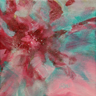 "Peaceful Flower ©Annette Ragone Hall - acrylic on canvas - 6" x 6"