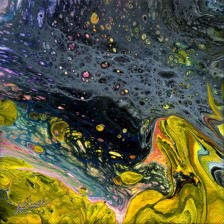"Tidal Pool VI" ©Annette Ragone Hall - acrylic on canvas - 6" x 6"